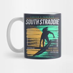 Retro Surfing South Straddie Gold Coast Australia // Vintage Surfer Beach // Surfer's Paradise Mug